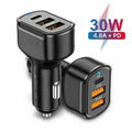 12-24V Dual Usb Pd 30W Type-c Car Charger Fast Charge Adapter