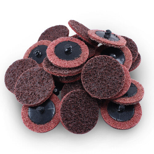 100 Pack - 2" Roloc Surface Conditioning Discs Medium Red Quick Change