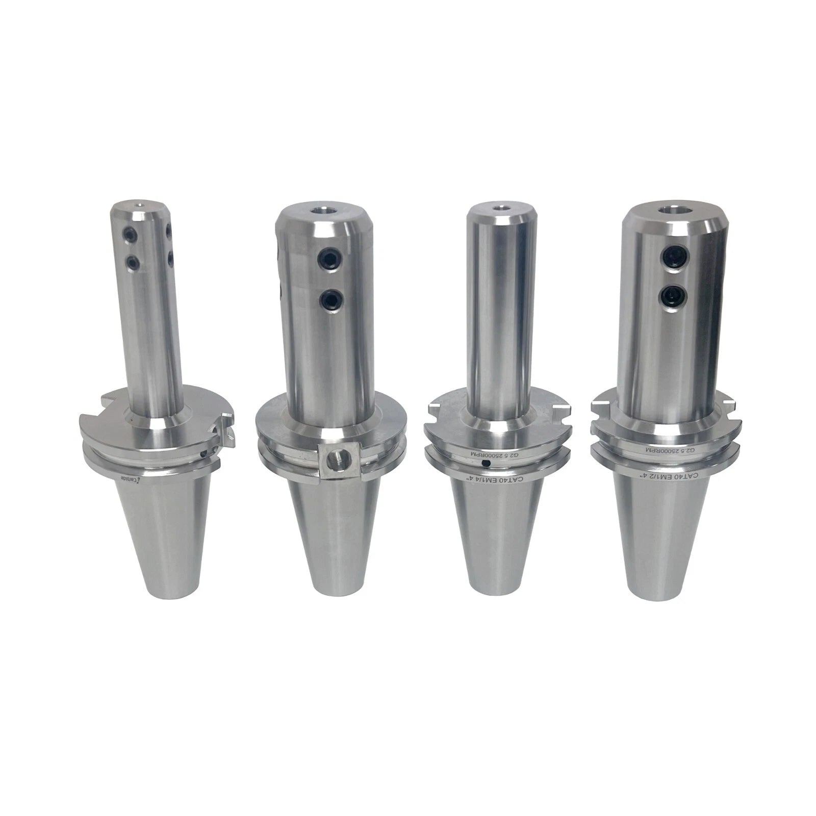 Set Cat40 1/8", 1/2,3/8,x4.0" G2.5 25000rpm Tir0.0001" End Mill Tool