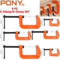 PONY 6pc Alloy C-Clamp Vise Set 6-Inch Jaw