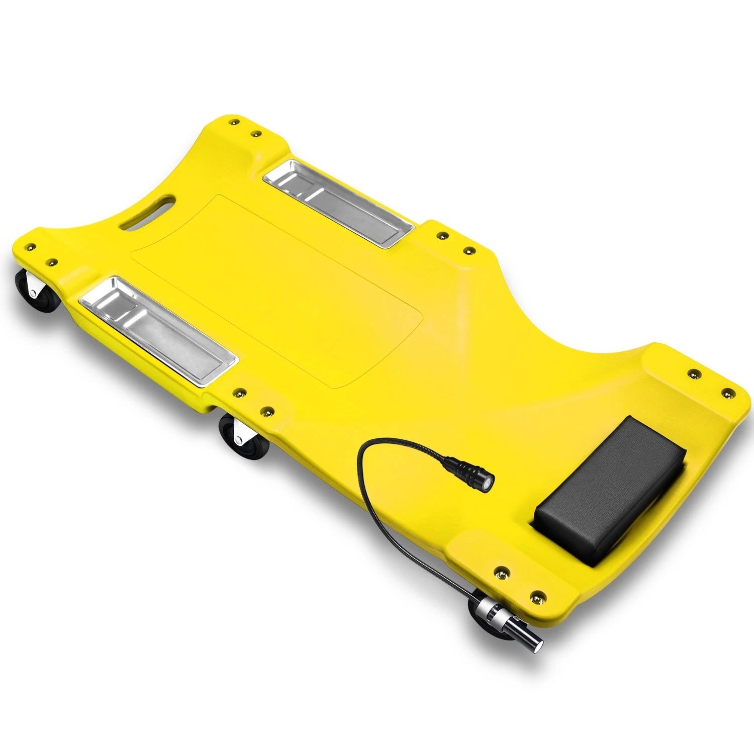 40" Yellow Portative W/LED Light Plastic Low Profile 6 Roller