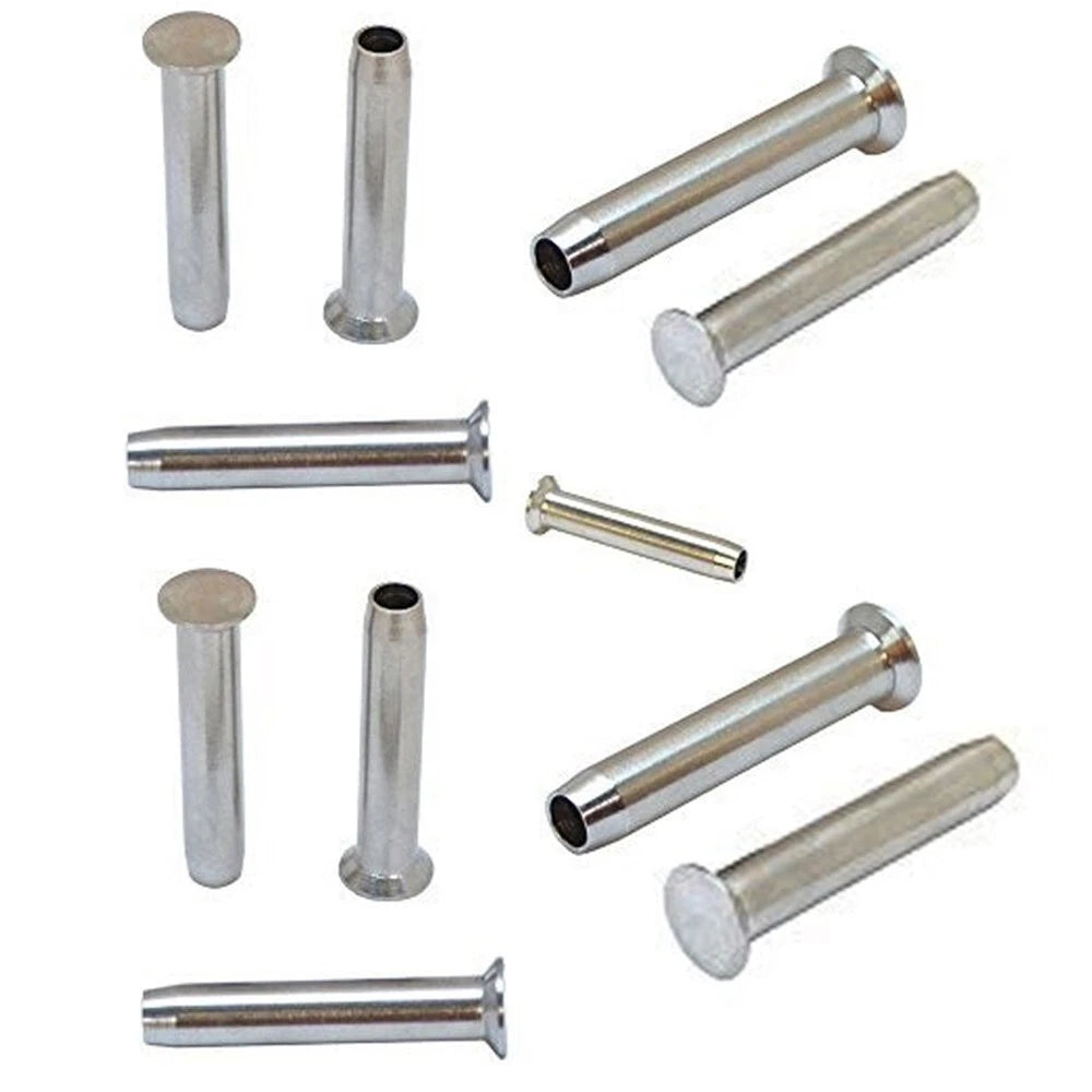 Set Hand-crimp Stemball Swage Stainless Wood Post 1/8 Inch Cable