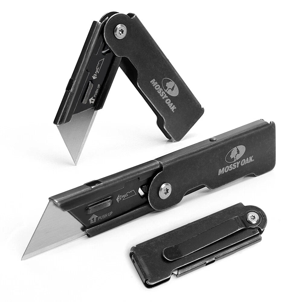 Mossy Oak Folding Utility Knife Pocket Knife Quick Change Blades Edc