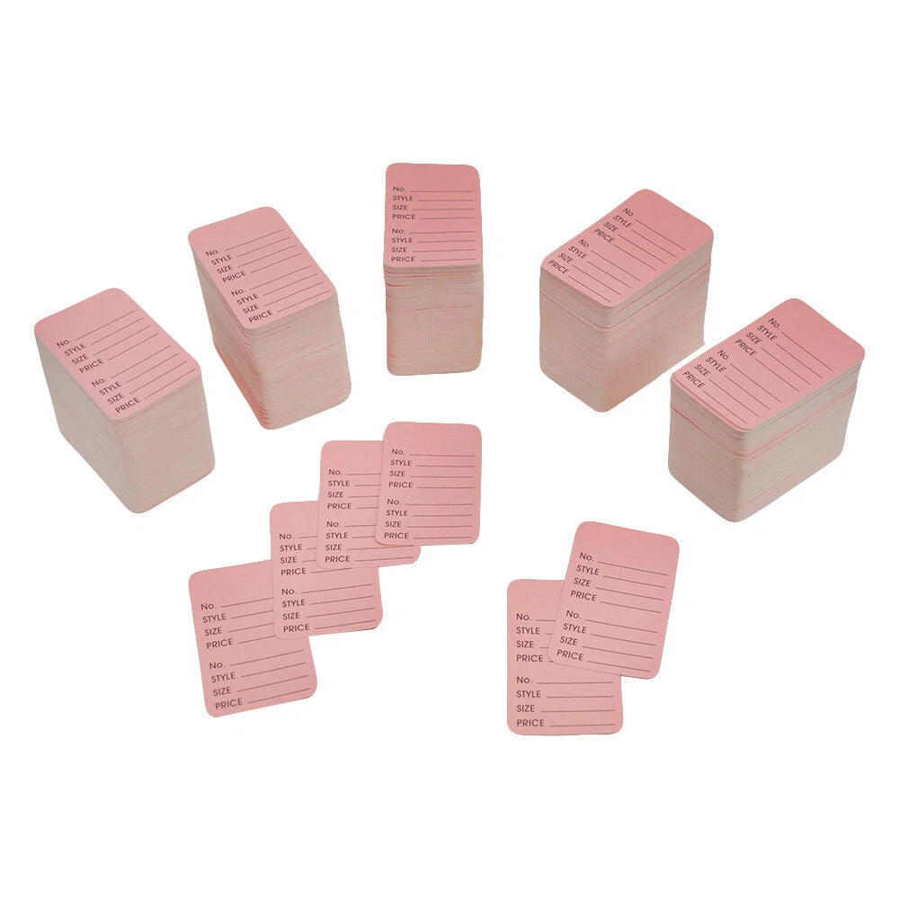 Set Of Pink Large Perforated Label Card Coupon Price Tag