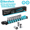 DURATECH 10PC 1/4'' 3/8" Drive Socket Set Mechanic Metric w/Storage