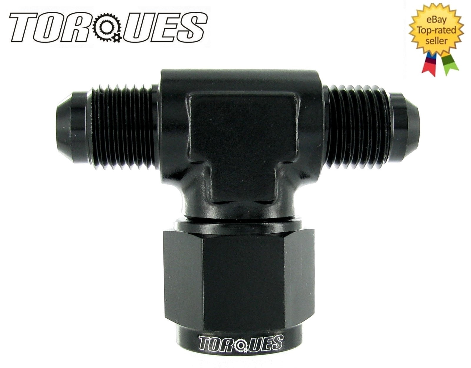 AN -6 (AN6) Male To AN8 Female Tee Adapter Fitting In Black