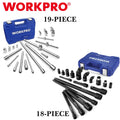 WORKPRO 18-Pieces Drive Tool Accessory Set/19-Pieces Drive Socket Extensions Set