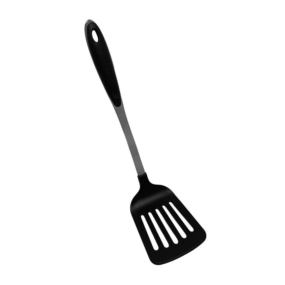 Black Nylon Slotted Turner/spatula<wbr/>, 12 Inch, Non Stick Handle