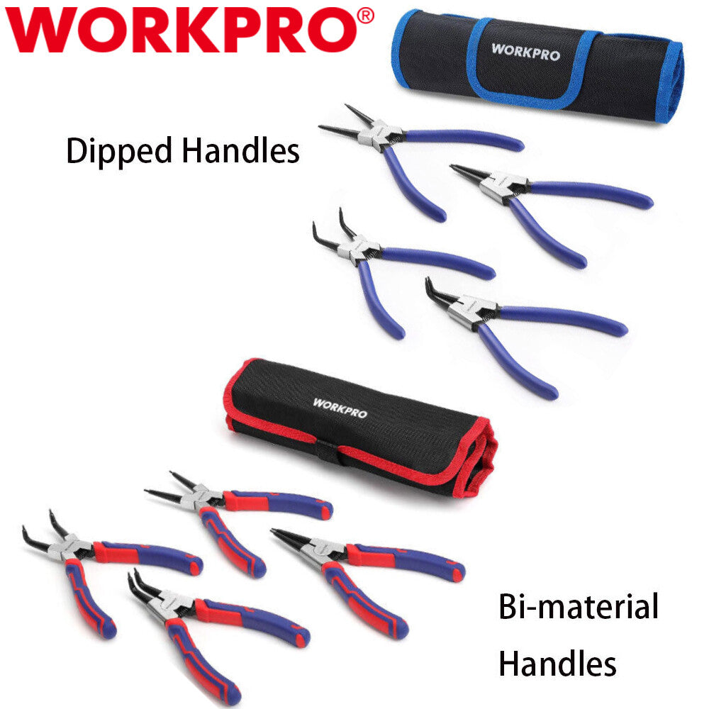 WORKPRO 4PCS Heavy Duty Snap Ring Pliers Set Included Cr-V Steel