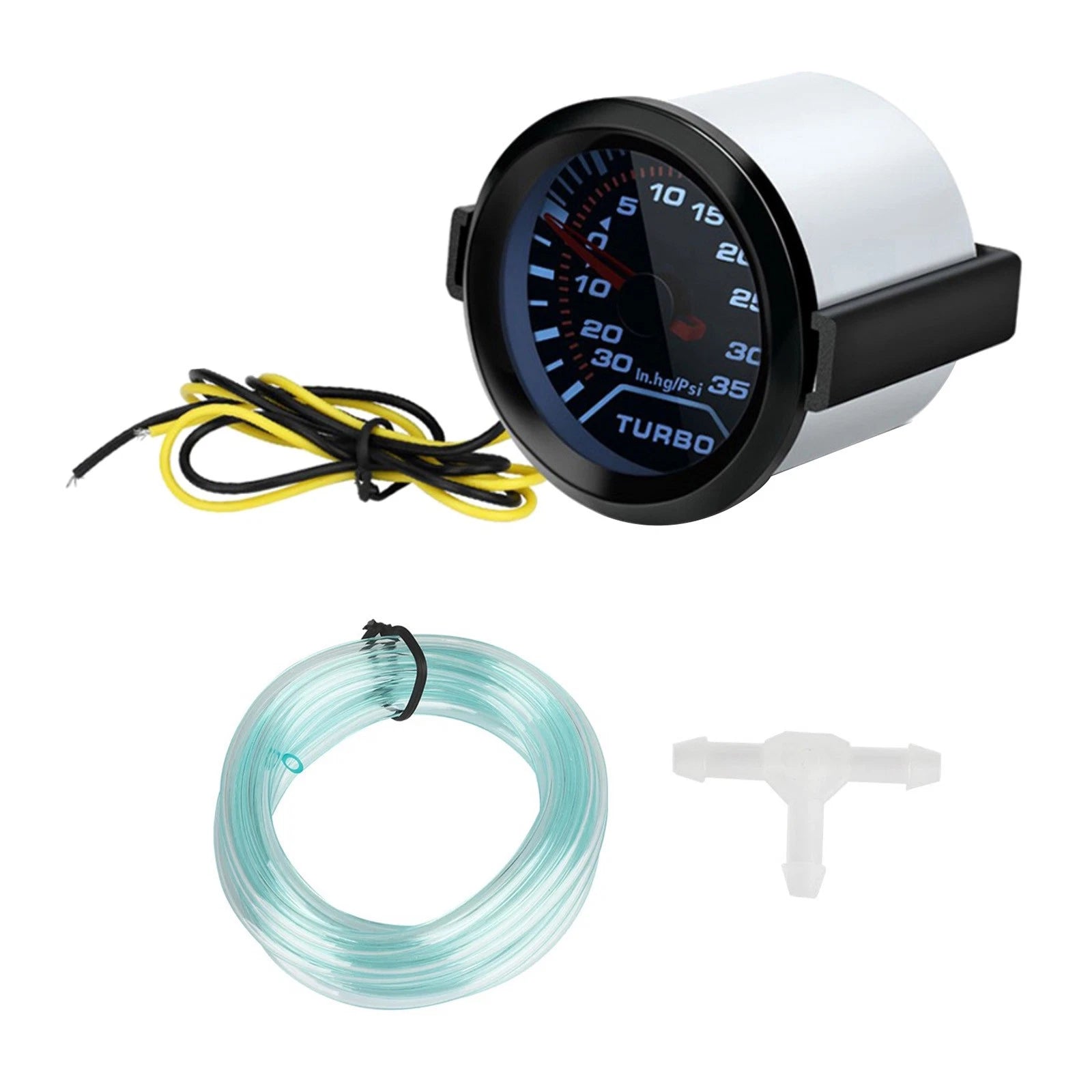 Universal 2" 52mm Turbo Boost Gauge 0-35PSI Pressure Meter Smoke Blue