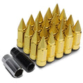 M12x1.5 83mm Tall 23mm Od Gold Aluminum Jdm Rim Lug Nuts With Caps+2