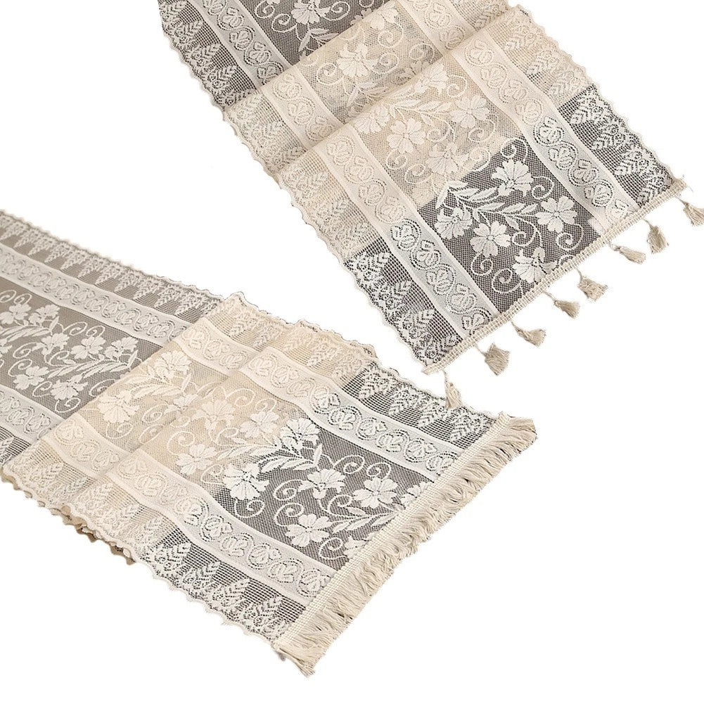 Beautiful Lace Tablecloth For Special Events With Classy Tassel Design