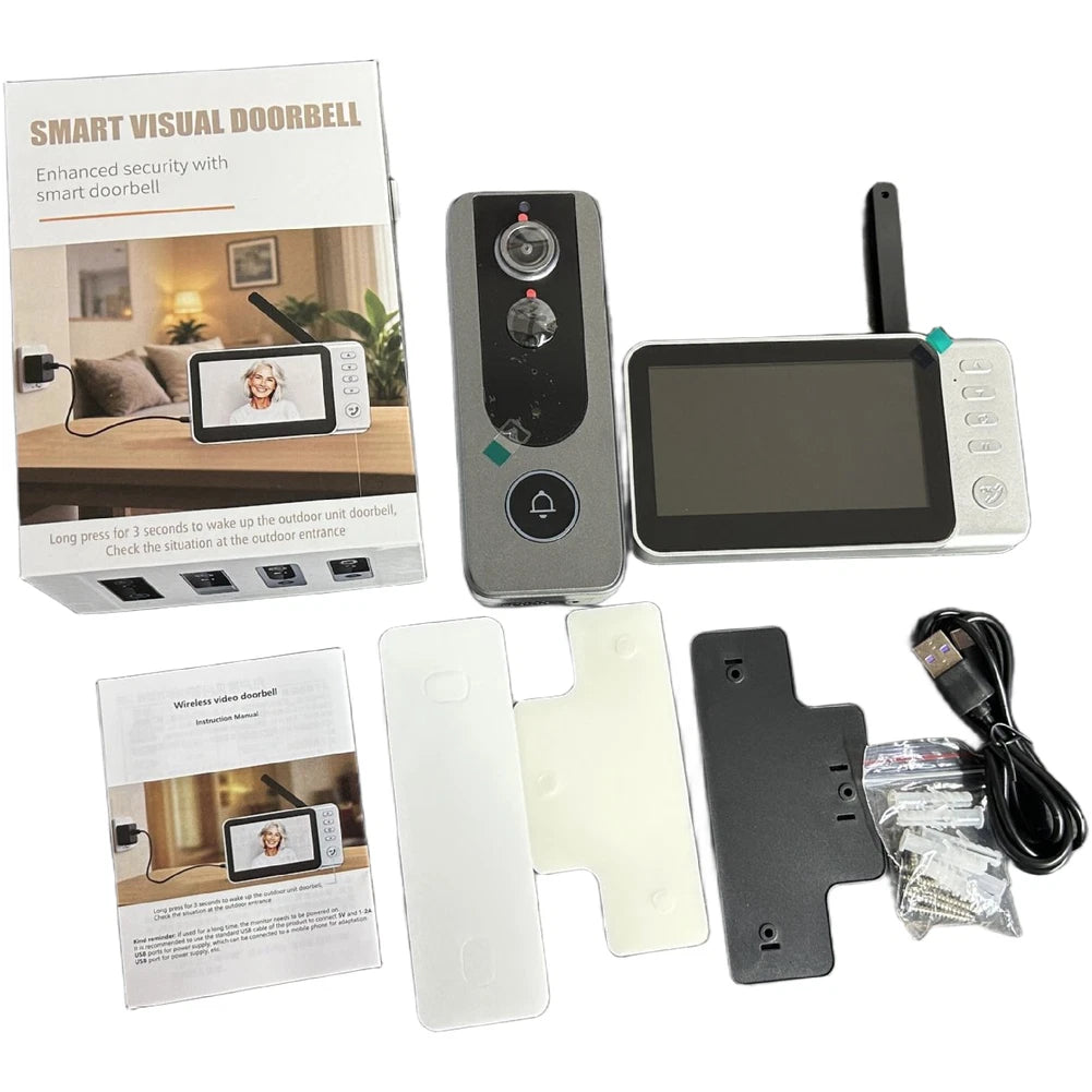 Smart Doorbell With 4.3 Inch Display 115 Degree Lens And Two Way Audio