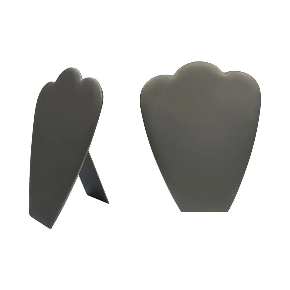 11 Inch Slate Gray Leatherette Padded Easel Necklace Display Fixture