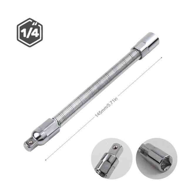 Cr-v 1/4" Dr. 145mm Length Flexible Socket Extension Bar Bit Holder