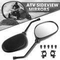 Fit Universal Atv Textured Oval Convex Side View Mirrors Handlebar