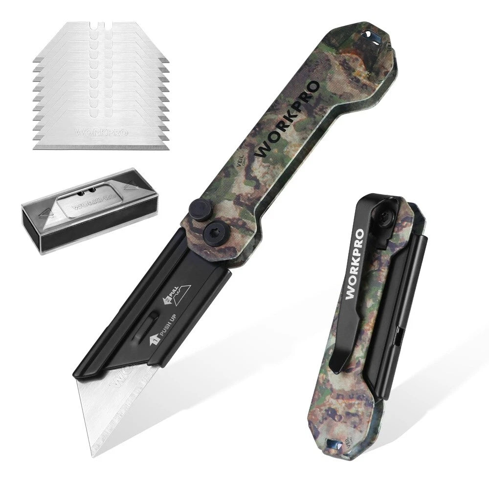 Workpro Folding Utility Knife Quick Change Blade Razor Pocket Knife