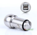 Silver 2 Port Usb Quick Fast Car Charger 4.2a Cigarette Lighter