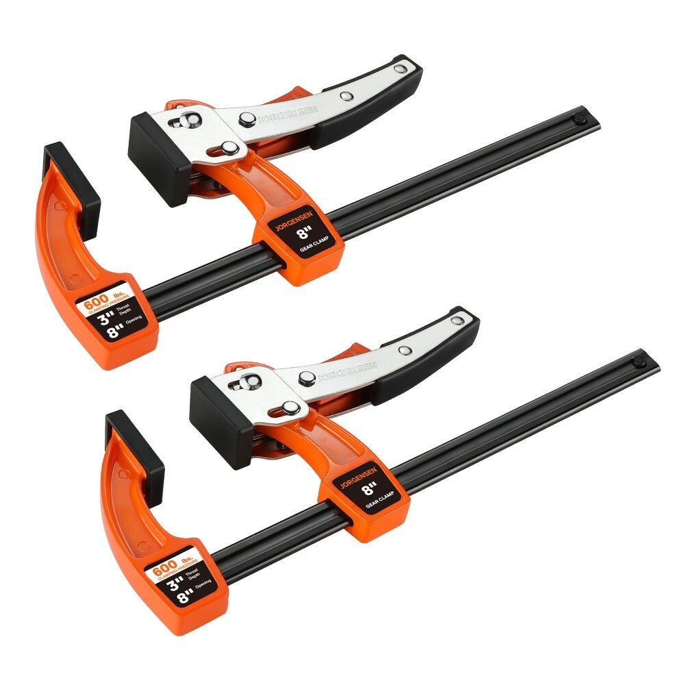 2 Pack 8-inch Bar Clamp Set Quick Release Gear Clamp with 600 lbs