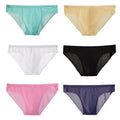 Viscose Men's Sexy For Ultra Thin Low Rise Briefs Solid Color See