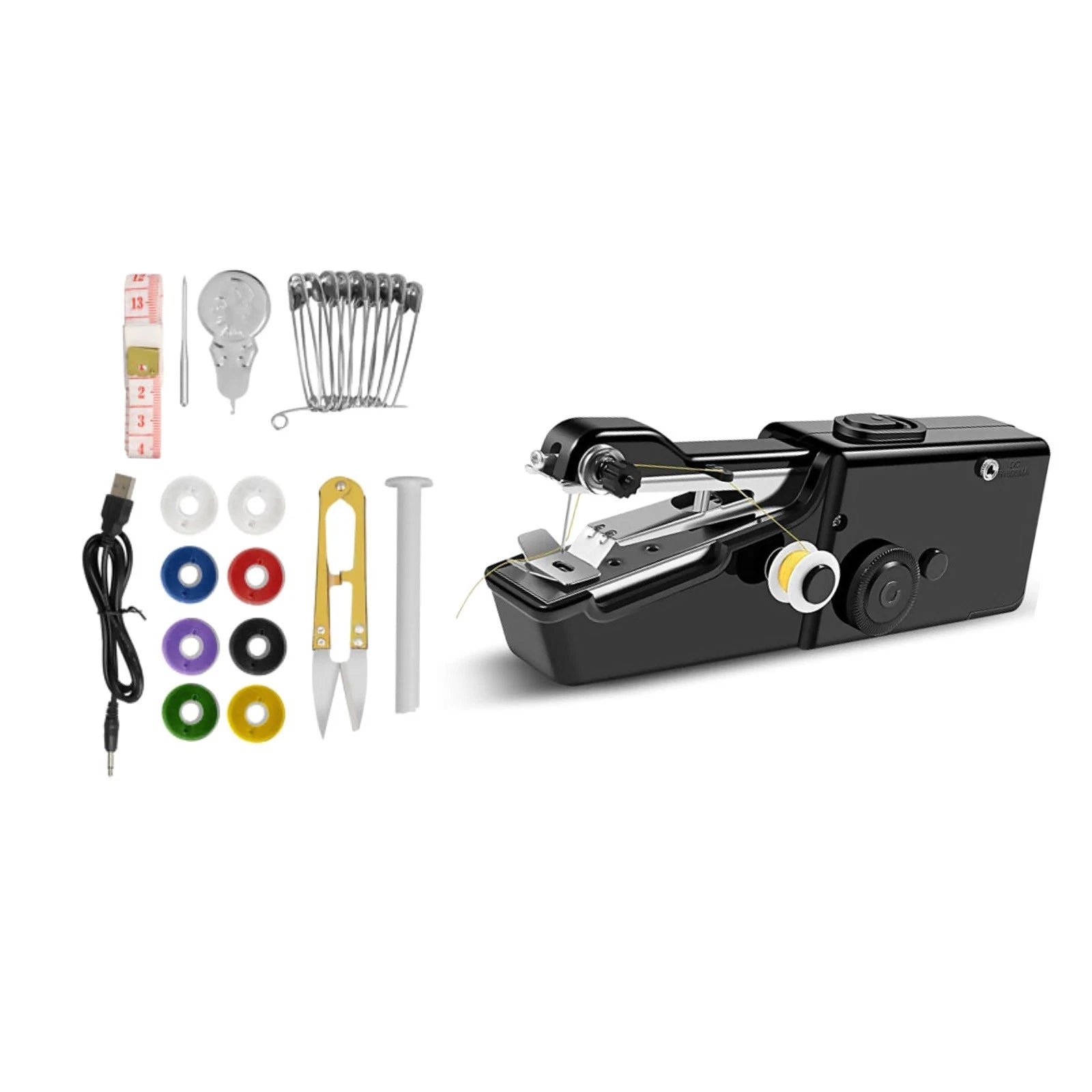 Handheld Mini Sewing Machine Stitch Electric Compact Tool W/