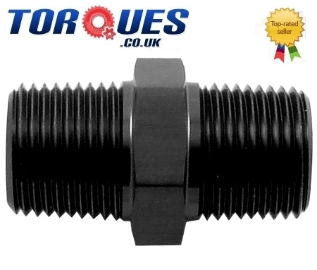 3/8" NPT Male to 3/8" NPT Male Adapter- Black