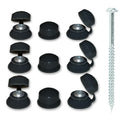 Black Roofing Strap Caps & Screws 3" (75mm) Woodscrews - Choose Qty