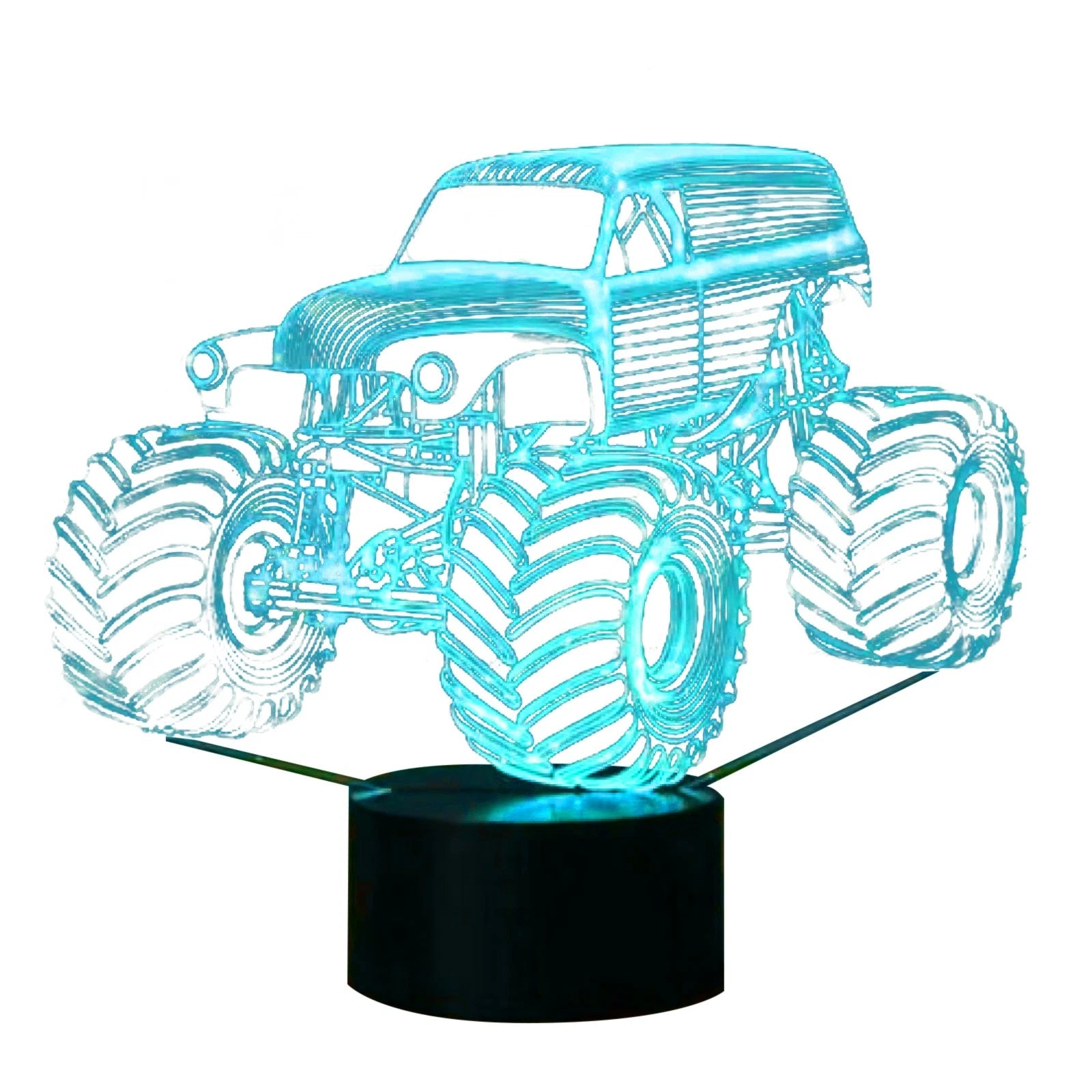 New 7-color Change Large Grave Digger Monster Tractor 3d Desk Lamp