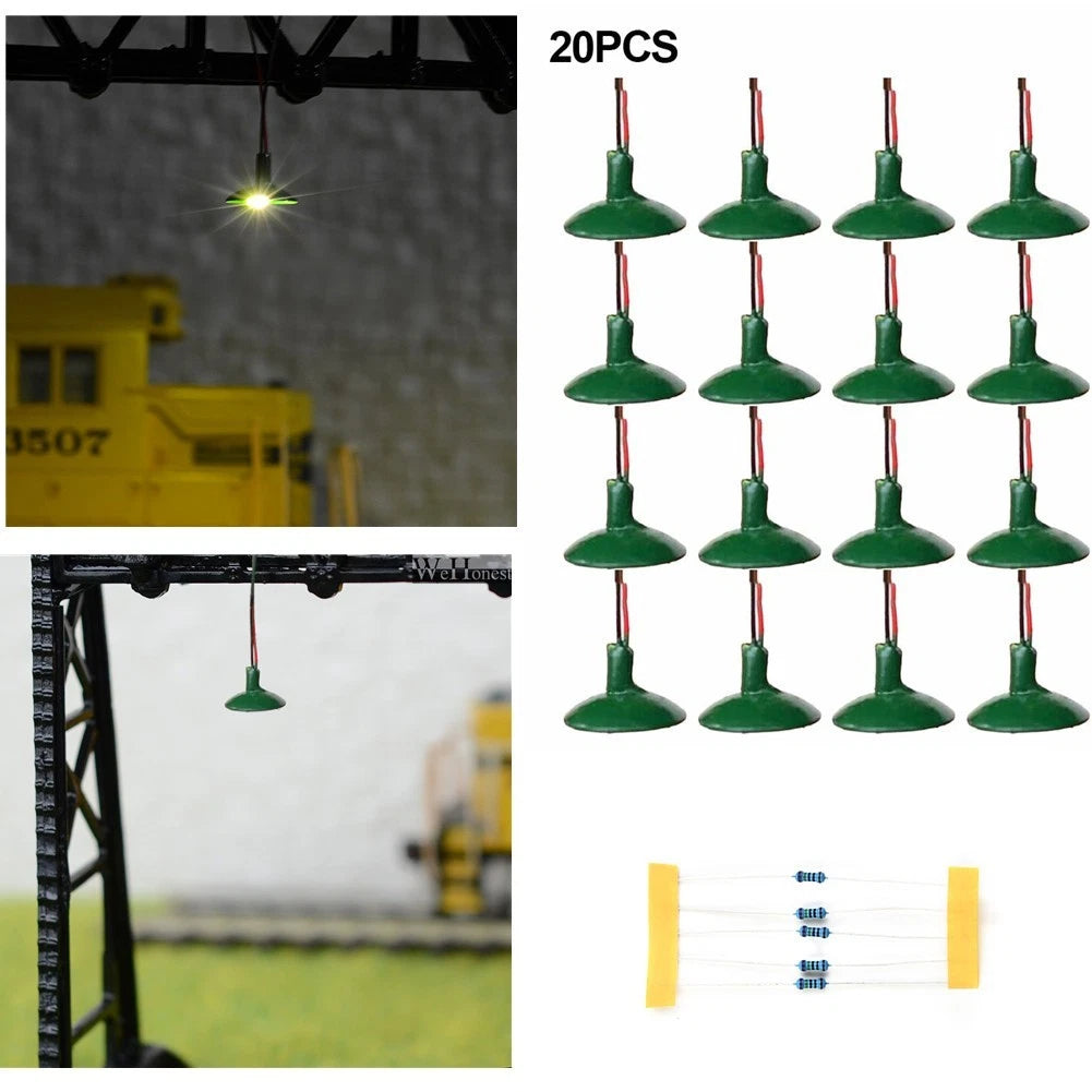 Painted Lights Oo / Ho Scale Abs Ceiling Lamps Leds Metal Railway