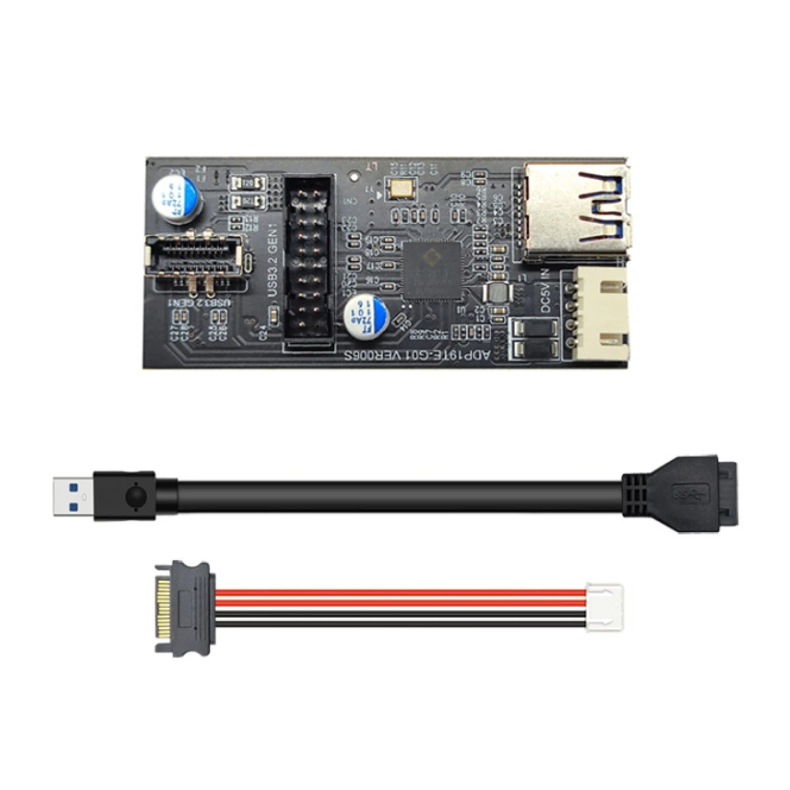 Usb3.2 Gen1 To Dual 19pin Expansion Card Usb Type-a To 19pin + Type-e
