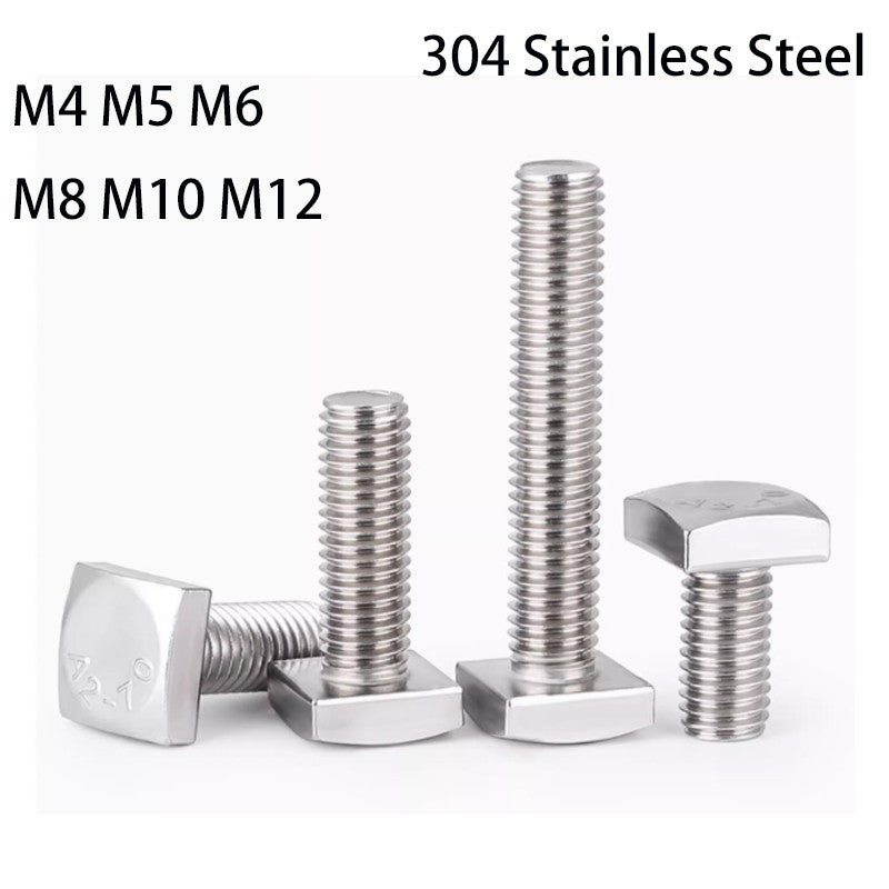 Square Head Screw T Bolts A2 304 Stainless Steel