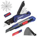2PC Folding Box Cutter &amp; Retractable Knife Utility Knife Extra 20 SK5 Blades NEW