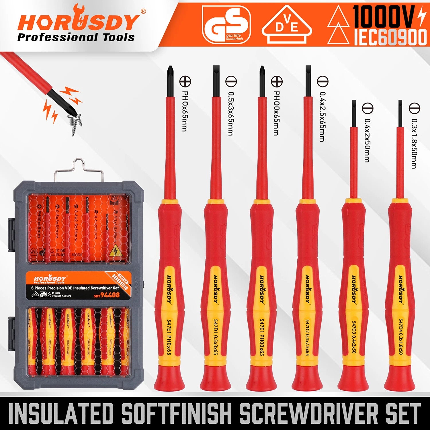 1000V 6 Mini Insulated Screwdriver Set Magnetic Tip | Built Supply Co