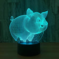 Chinese Pig Year Led Baby Night Light 7 Color Change Pig Desk Lamp 3d