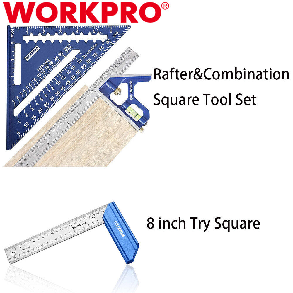 Workpro 2piece Rafter Square &combination Square Tool Set/8-Inch Try