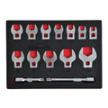 14pcs Crows Foot Wrench Set, 3/8" Drive Flare Nut Crowfoot Wrench Kit 10-24mm V#