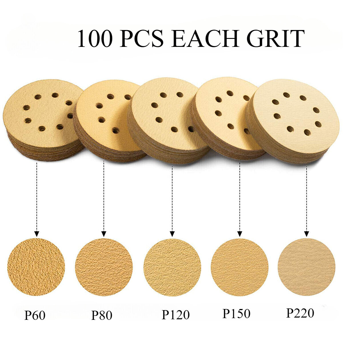 Sanding Discs 150mm 15 Hole Touch Fastener by Unbranded