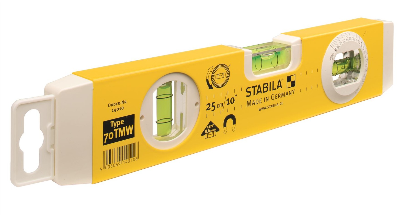 STABILA Spirit Level STB70TMW-25 Magnetic Rotatable Angle Vial 14010Opens in a n