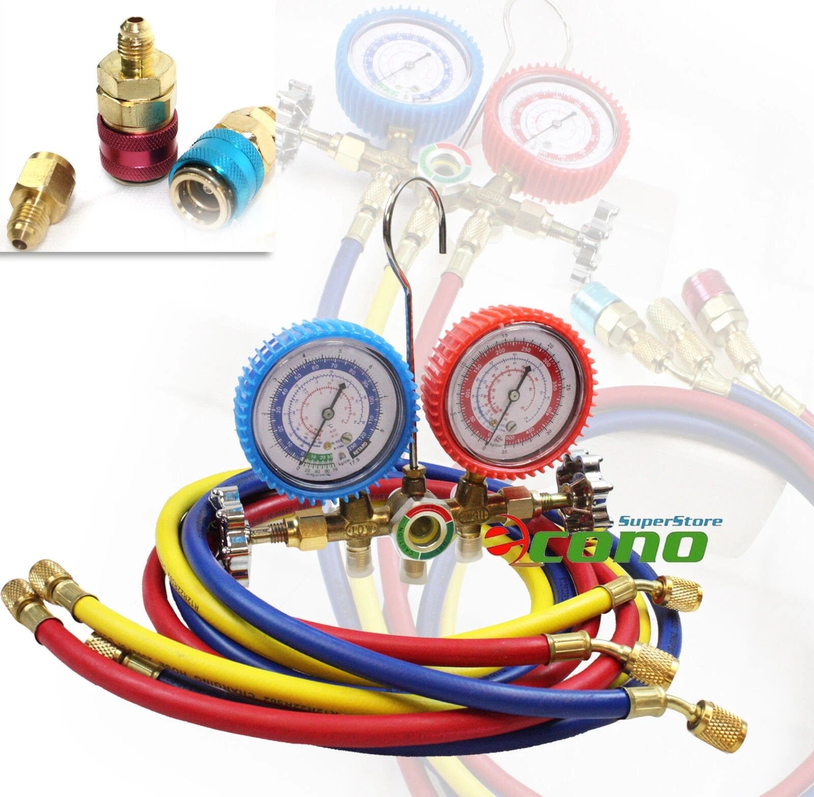 R12 R22 R134a R502 A/c Diagnostic Manifold Gauge Set Hvac Ac