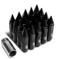 J2 7075 Forged Aluminum M12x1.25 9cm Spiked End Lug Nut Set W/adapter