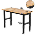 Workpro 48" Adjustable Workbench Rubber Wood Top | Built Supply Co