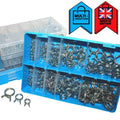 Self Clamping Double Wire Spring Clips Zinc Plated Steel Fuel Water Clamps BoxOp