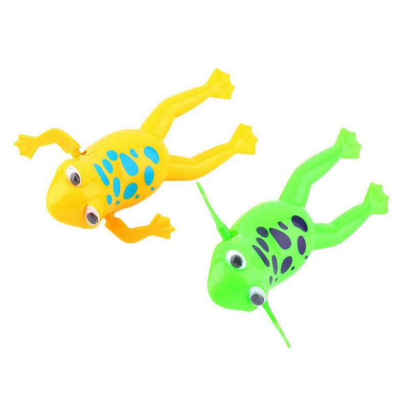 Cute Bathroom Tub Bathing Toy Clockwork Wind Up Plastic Bath Frog