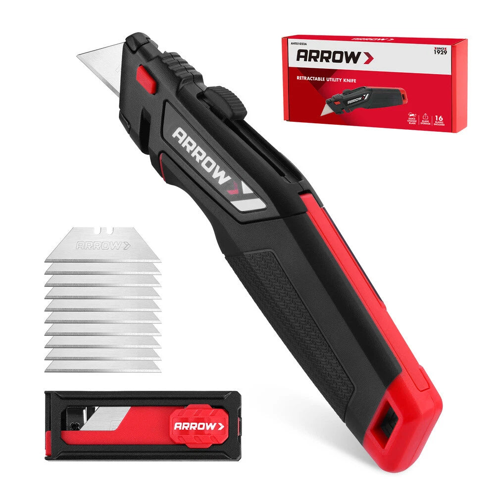 ARROW Retractable Utility Knife Quick-Change Blade Heavy Duty Razor Knife Cutter