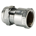 Chrome Compression Female Iron Straight 15mm x 1/2"