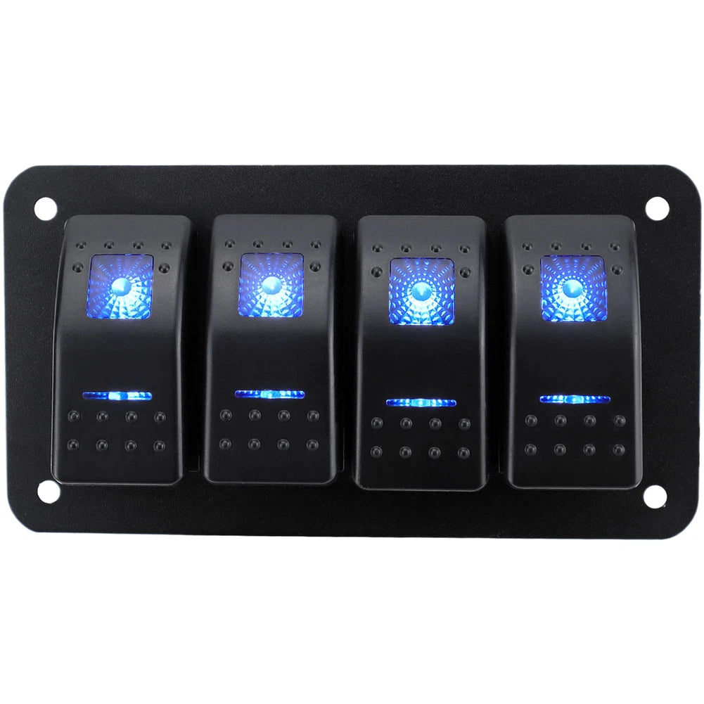 Marine Car Boat Rv Blue Led Rocker Switch Panel Multiple Positions