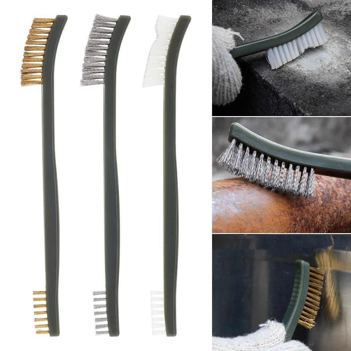 Steel/ Brass/ Nylon Bristle Brushes For Cleaning Welding Slag Paint