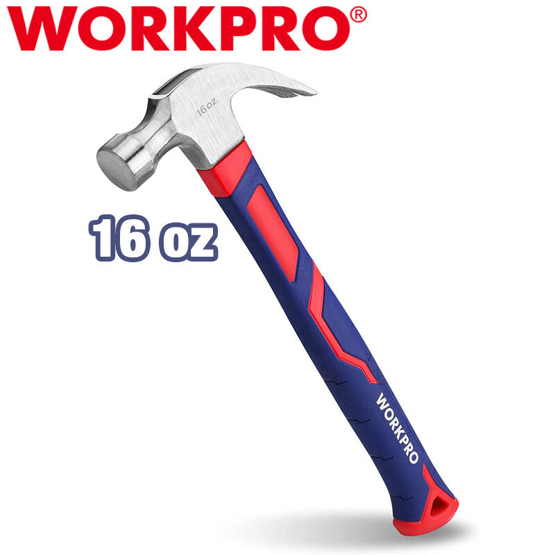 WORKPRO 16 oz Claw Hammer Fiberglass Handle by WORKPRO