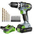 20V 3/8" Cordless Drill/driver Kit 18+2 Torque Variable Speed 2a