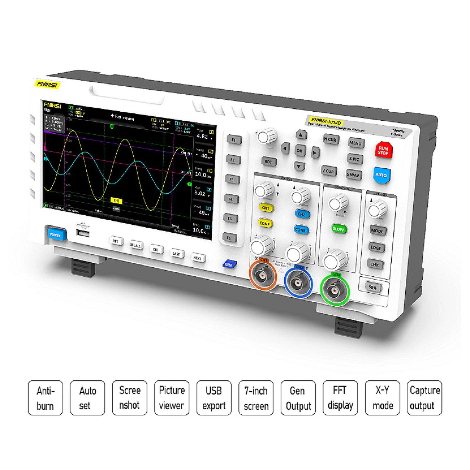 Fnirsi 1014d 7" Tft Lcd Digital Oscilloscope 2 In 1 | Built Supply Co